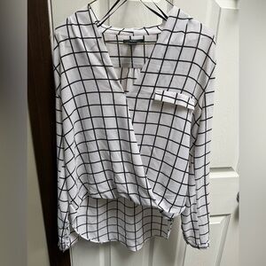 Forever21 Checkered black and white Blouse